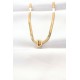 316L Çelik D Harfli Gold Renk İtalyan Zincirli Kolye - TJ-BKO8547