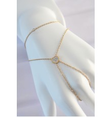 316L Çelik Gold Renk Minimal Zirkon Taşlı Kalp Şahmeran - TJ-SN579