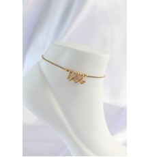 316L Çelik Gold Renk Minimal Kelebek Tasarımlı Halhal - TJ-HH1569