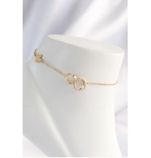 316L Çelik Gold Renk Yonca Model Halhal - TJ-HH1623