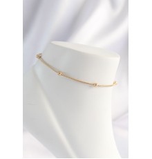 316L Çelik Gold Renk Minimal Topçuk Model Halhal - TJ-HH1625