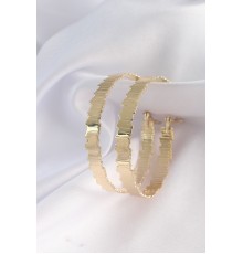 Pirinç Gold Renk Tırtıklı Halka Küpe - TJ-BKP8924