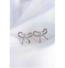 Pirinç Gümüş Renk Minimal Fiyonk Küpe - TJ-BKP8929