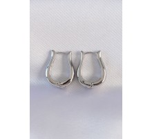 Pirinç Gümüş Renk İçi Boş Gül Küpe - TJ-BKP8977