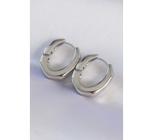 Pirinç Gümüş Renk Kalın Kemik Model Küpe - TJ-BKP8981