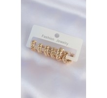 Pirinç Gold Renk Minimal Tırtıklı Küpe Seti - TJ-BKP8990