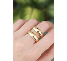 Pirinç Gold Renk Ayarlanabilir Şerit Yüzük - TJ-BYK3172