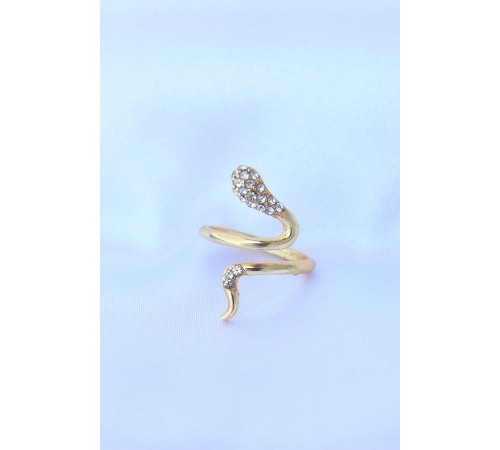 Pirinç Gold Renk Ayarlanabilir Zirkon Taşlı Yılan Yüzük - TJ-BYK3188 Pirinç Gold Renk Ayarlanabilir Zirkon Taşlı Yılan Yüzük - TJ-BYK3188