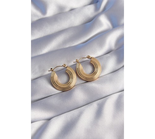 316L Çelik Gold Renk Oval Çizgili Plaka Model Küpe - TJ-BKP9056 316L Çelik Gold Renk Oval Çizgili Plaka Model Küpe - TJ-BKP9056