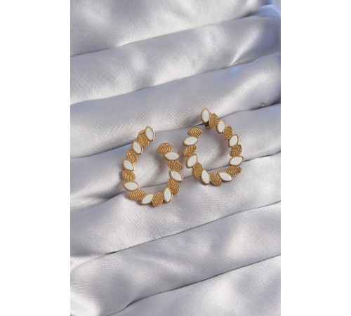 316L Çelik Gold Renk Mineli Yaprak Figürlü Küpe - TJ-BKP9059 316L Çelik Gold Renk Mineli Yaprak Figürlü Küpe - TJ-BKP9059