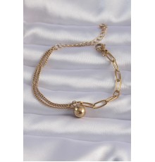 316L Çelik Gold Renk Topçuk Model Zincir Bileklik - TJ-BB6163