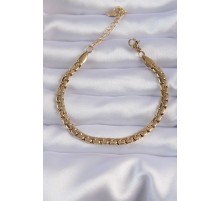 316L Çelik Gold Renk Sık Örme Model Zincir Bileklik - TJ-BB6165