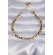 316L Çelik Gold Renk Sık Örme Model Zincir Bileklik - TJ-BB6165