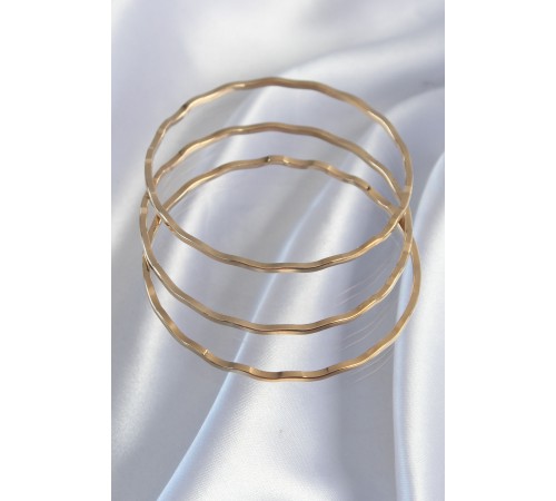 316L Çelik Gold Renk Dalgalı Model Bilezik Seti - TJ-BB6177 316L Çelik Gold Renk Dalgalı Model Bilezik Seti - TJ-BB6177