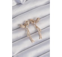 Pirinç Gold Renk Zirkon Taşlı Fiyonk Model Küpe - TJ-BKP9206