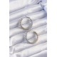 Pirinç Gold Gümüş Renkli Tırtıklı Halka Küpe - TJ-BKP9228