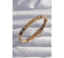 316L Çelik Baby Boy Gold Renk Zirkon Taşlı Cartier Model Kelepçe - TJ-BB6246
