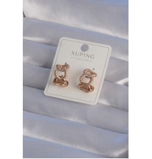 XUPİNG Rose Renk Zirkon Taşlı Samanyolu Model Halka Küpe - TJ-BKP9356