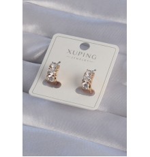 XUPİNG Rose Renk Zirkon Taşlı Minimal Halka Küpe - TJ-BKP9359