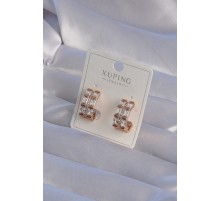 XUPİNG Rose Renk Baget Taşlı Desenli Halka Küpe - TJ-BKP9370