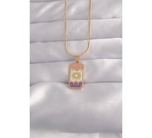 316L Çelik Gold Renk Karışık Mineli Ay Figür Tarot Kolye - TJ-BKO9032