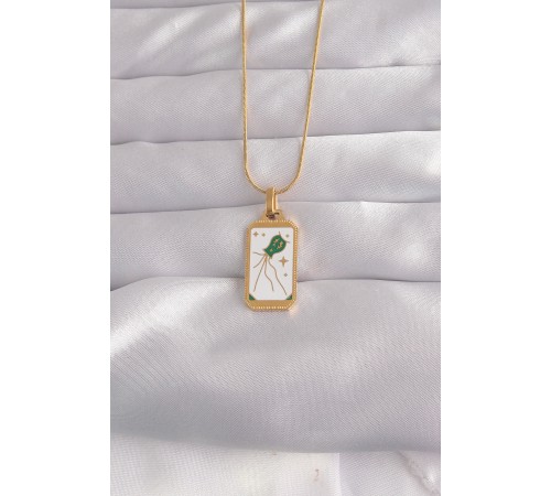 316L Çelik Gold Renk Beyaz Mineli Tarot Kolye - TJ-BKO9039 316L Çelik Gold Renk Beyaz Mineli Tarot Kolye - TJ-BKO9039