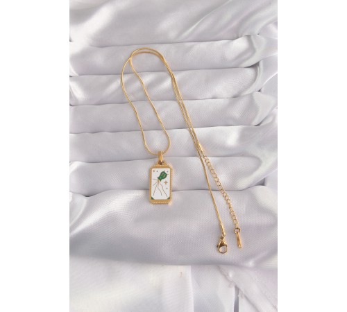 316L Çelik Gold Renk Beyaz Mineli Tarot Kolye - TJ-BKO9039 316L Çelik Gold Renk Beyaz Mineli Tarot Kolye - TJ-BKO9039