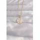 316L Çelik Gold Renk Beyaz Mineli Karışık Figürlü Tarot Kolye - TJ-BKO9041