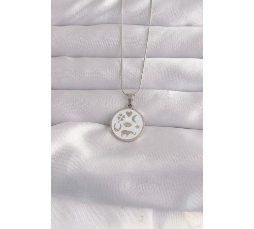 316L Çelik Gümüş Renk Beyaz Mineli Karışık Figürlü Tarot Kolye - TJ-BKO9052 316L Çelik Gümüş Renk Beyaz Mineli Karışık Figürlü Tarot Kolye - TJ-BKO9052