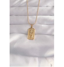 316L Çelik Gold Renk Zirkon Taşlı El Figür Vintage Kolye - TJ-BKO9059