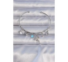 Pirinç Gümüş Renk Zirkon Taşlı Flamingo Figürlü Charm Bileklik - TJ-BB6286