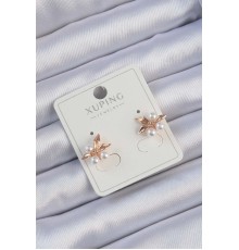 Xuping Rose Renk İncili Yaprak Küpe - TJ-BKP9392