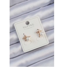 Xuping Rose Renk İnci Taşlı Çubuk Küpe - TJ-BKP9393