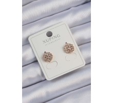 Xuping Rose Renk Zirkon Taş Kaplama Oval Küpe - TJ-BKP9409