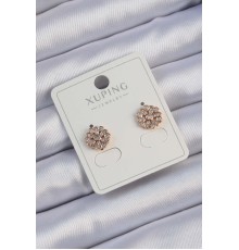 Xuping Rose Renk Zirkon Taş Kaplama Oval Küpe - TJ-BKP9409