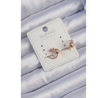 Xuping Rose Renk Zirkon Taşlı Bombeli Topçuk Earcuff Küpe - TJ-BKP9422