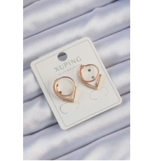 Xuping Rose Renk Zirkon Taşlı Geometrik Küpe - TJ-BKP9431