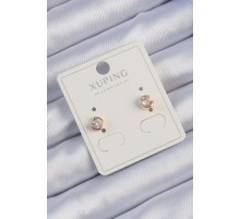 Xuping Rose Renk Zirkon Taşlı Minimal Oval Küpe - TJ-BKP9432
