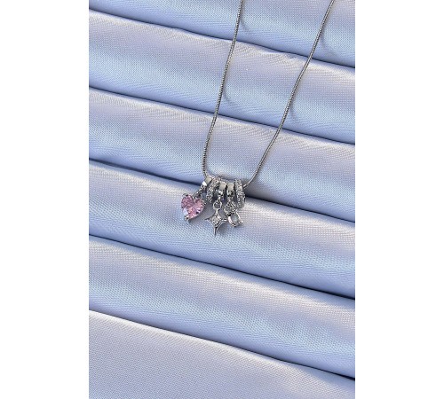 316L Çelik Zincir Gümüş Renk Zirkon Taşlı Charm Model Kolye - TJ-BKO9209 316L Çelik Zincir Gümüş Renk Zirkon Taşlı Charm Model Kolye - TJ-BKO9209