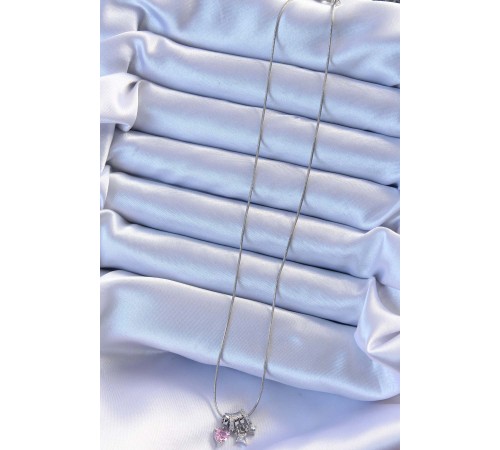 316L Çelik Zincir Gümüş Renk Zirkon Taşlı Charm Model Kolye - TJ-BKO9209 316L Çelik Zincir Gümüş Renk Zirkon Taşlı Charm Model Kolye - TJ-BKO9209