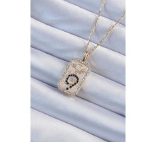 316L Çelik Zincir Altın Renk Zirkon Taşlı Minimal Papatya Figürlü Tarot Kolye - TJ-BKO9223