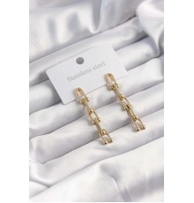 316L Çelik Altın Renk Sallantılı Tiffany Model Küpe - TJ-BKP9498