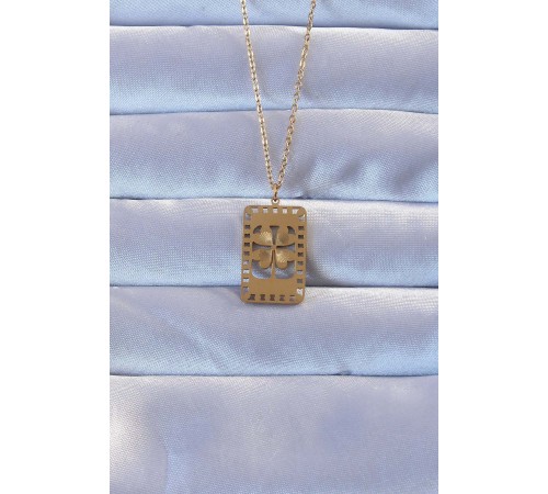 316L Altın Renk İşlemeli Yonca Model Vintage Kolye - TJ-BKO9267 316L Altın Renk İşlemeli Yonca Model Vintage Kolye - TJ-BKO9267
