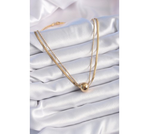 316L Çelik Gold 2'li İtalyan Zincir Model Top Model Kadın Kolye - TJ-BKO9303 316L Çelik Gold 2'li İtalyan Zincir Model Top Model Kadın Kolye - TJ-BKO9303
