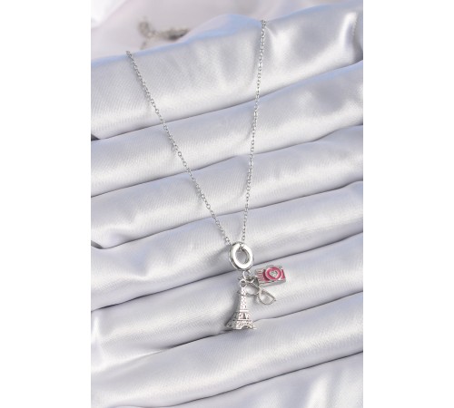 316L Çelik Gümüş Renk Eyfel Kule Fotoğraf Makinesi Model Charm Kadın Kolye - TJ-BKO9307 316L Çelik Gümüş Renk Eyfel Kule Fotoğraf Makinesi Model Charm Kadın Kolye - TJ-BKO9307