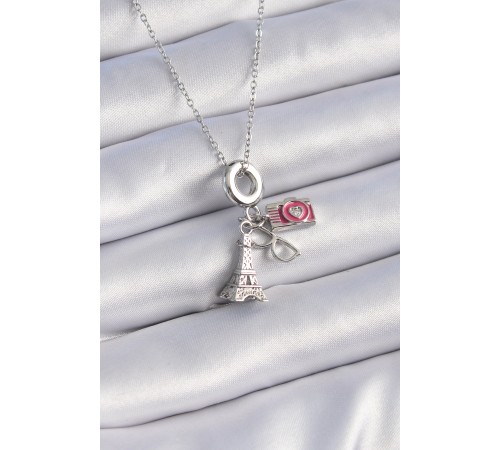 316L Çelik Gümüş Renk Eyfel Kule Fotoğraf Makinesi Model Charm Kadın Kolye - TJ-BKO9307 316L Çelik Gümüş Renk Eyfel Kule Fotoğraf Makinesi Model Charm Kadın Kolye - TJ-BKO9307