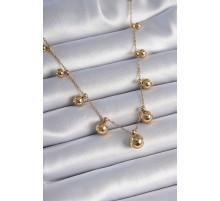 316L Çelik Gold Renk Top Model Kadın Kolye - TJ-BKO9345