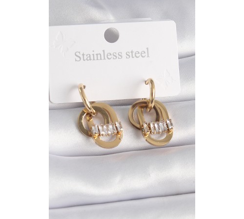 316L Çelik Gold Renk Zirkon Taşlı Halka Model Kadın Küpe - TJ-BKP9571 316L Çelik Gold Renk Zirkon Taşlı Halka Model Kadın Küpe - TJ-BKP9571