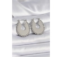 316L Çelik Gümüş Renk Kadın Küpe - TJ-BKP9575