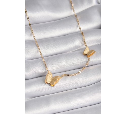 316L Çelik Gold Renk Simli Kelebek Model Kadın Kolye - TJ-BKO9414 316L Çelik Gold Renk Simli Kelebek Model Kadın Kolye - TJ-BKO9414